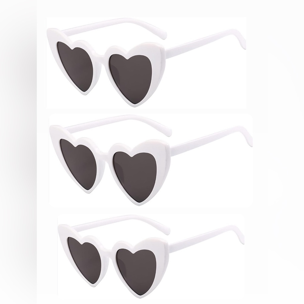 Shaped White Sunglasses (set of 3) Bridal Shower/Birthday Parties